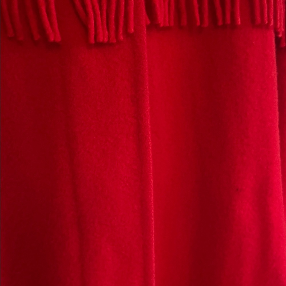 Woolrich Vibrant Red 100% Wool Tassel Fringe Coat - Picture 4 of 6